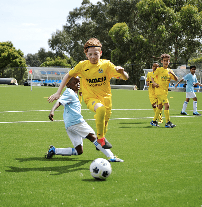Monash Villarreal FC team during competitive match play in Melbourne