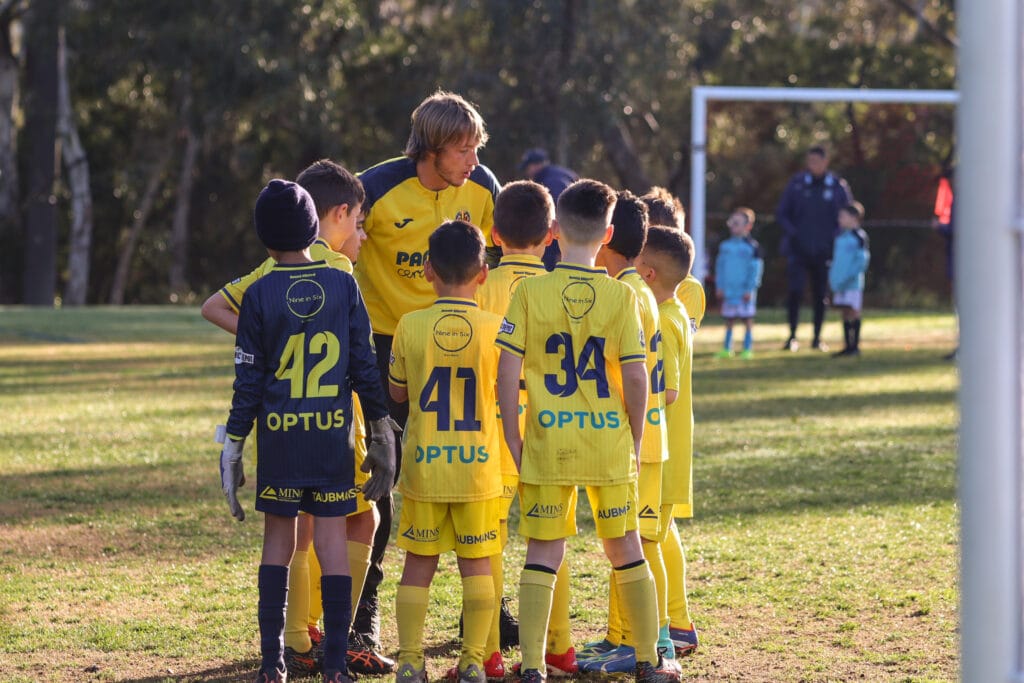 Monash Villarreal FC junoior team during competitive match play in Melbourne