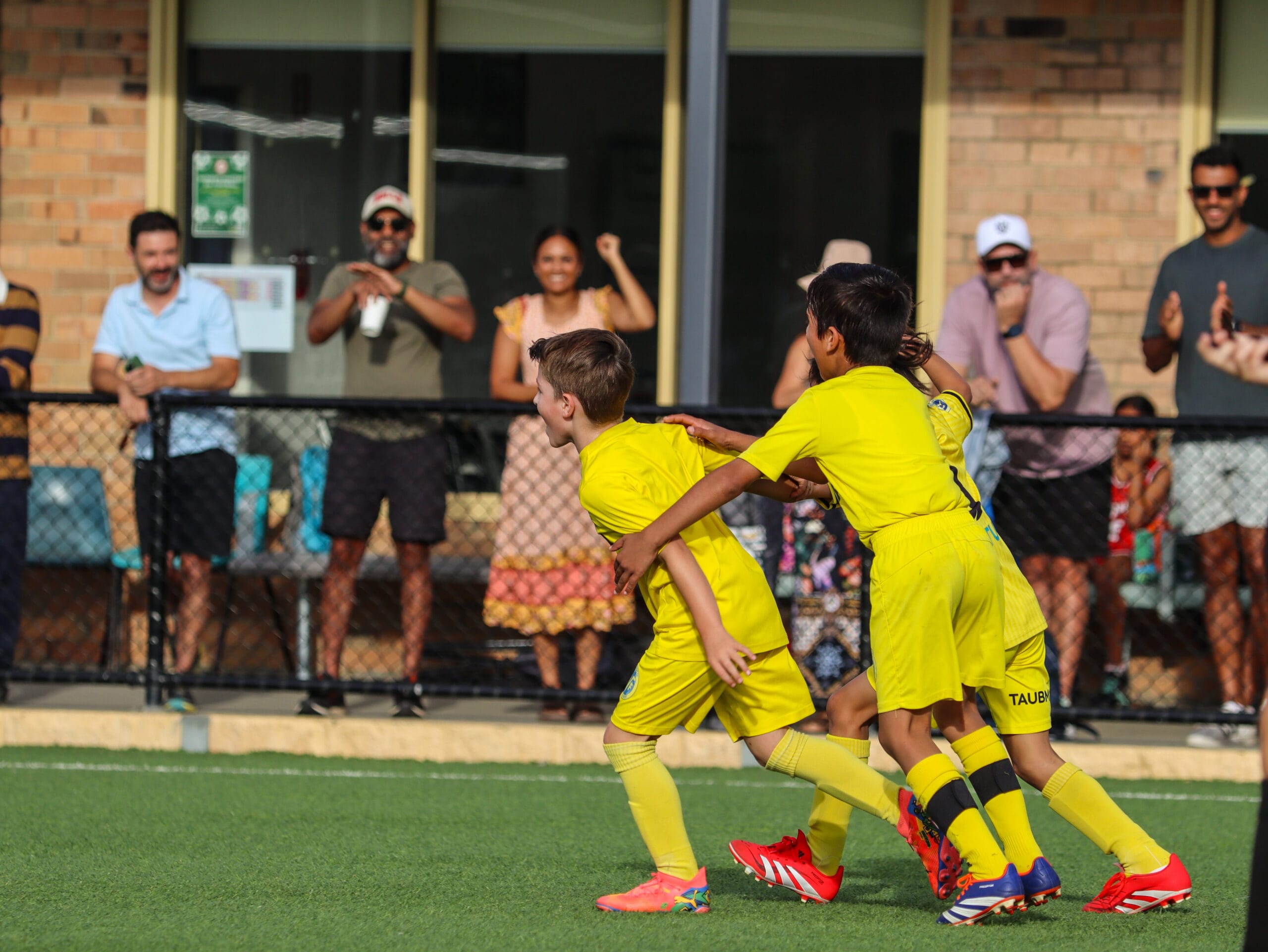 Monash Villarreal FC junior team during competitive match play in Melbourne, yellow submarines